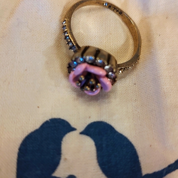 Chloe & Isabel Rose Ring Femme Des Fleur's Ring Barbie Core Gold -Plated SZ:9 - Picture 8 of 10